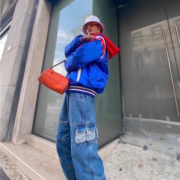 MNML Men’s Blue Teddy Bomber 90s Throwback Street Hip Jacket Coat XL X-Large - Picture 5 of 8